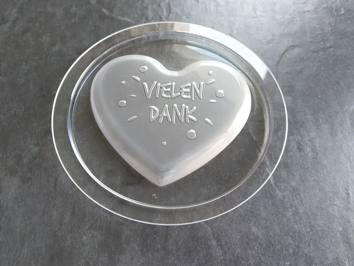 Reusable PET-G chocolate mould for hearts